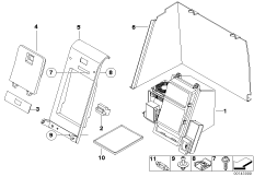 Детали корпуса холодильника для BMW E60 525xi N52 (схема запасных частей)