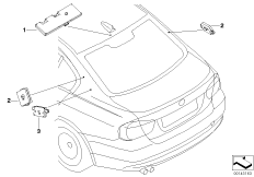 Детали разнесенной антенны для BMW E90N 330i N52N (схема запасных частей)