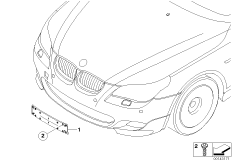 Доосн.основанием пер.номерного знака для BMW E61 520d M47N2 (схема запасных частей)