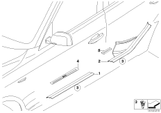 Накладка порога для BMW E83N X3 1.8d N47 (схема запасных частей)