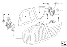 Блок задних фонарей для BMW E90 330i N52N (схема запасных частей)