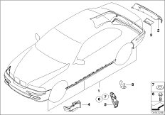 К-т доосн.аэродинамическим к-том в M-ст. для BMW E46 330Ci M54 (схема запасных частей)