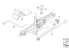 Бортовой инструмент/ домкрат для BMW E83 X3 3.0d M57N2 (схема запасных частей)