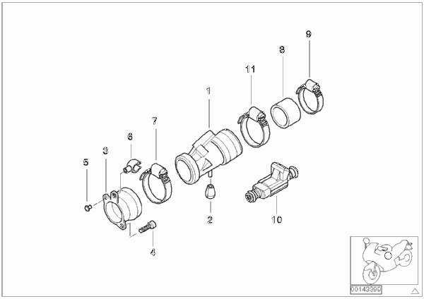 Кронштейн форсунки для BMW K30 R 1200 CL (0442,0496) 0 (схема запчастей)