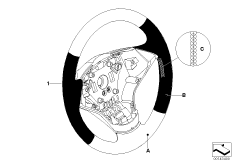 Инд.спорт.рулевое колесо, двухцветное для BMW E60 530d M57N2 (схема запасных частей)