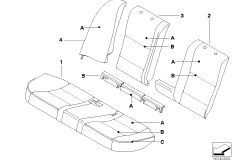 Обивка Individual заднего баз.сиденья для BMW E61 525xi N52 (схема запасных частей)