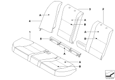 Инд.обивка заднего сид.пов.комфортности для BMW E61 525i N52 (схема запасных частей)