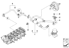Двигатель с вакуумной сист.управления для BMW E60 M5 S85 (схема запасных частей)