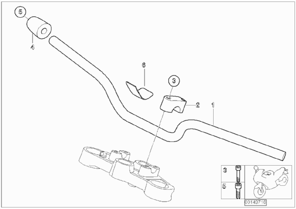Руль для BMW K14 F 650 CS 02 (0174,0184) 0 (схема запчастей)