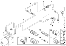 Трубопровод тормозного привода Зд для BMW E85 Z4 2.2i M54 (схема запасных частей)