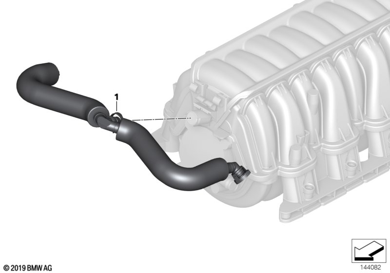 Система вентиляции картера для BMW E60 550i N62N (схема запчастей)