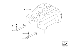 Звукоизоляционный кожух двигателя для BMW E61N 550i N62N (схема запасных частей)
