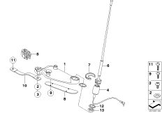 Детали антенны радиоприемника для MOTO K30 R 1200 CL (0442,0496) 0 (схема запасных частей)