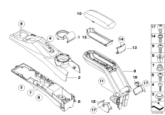 Дооснащение подлокотником Пд для BMW R50 One D W17 (схема запасных частей)