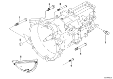 Крепление/дополнит.элементы КПП для BMW E91N 318i N46N (схема запасных частей)