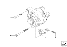 Элементы крепления генератора для BMW E61 530xd M57N2 (схема запасных частей)