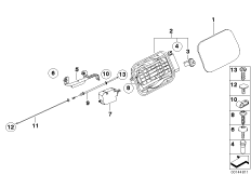 Заслонка заливного отверстия для BMW E61 525xi N52 (схема запасных частей)