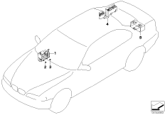 Кронштейн ЭБУ и модулей кузова для BMW E65 745d M67N (схема запасных частей)