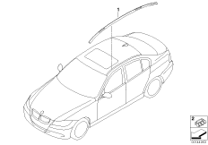 Доосн.нар.доп.оборудов.в цвет кузова для BMW E90 318i N43 (схема запасных частей)