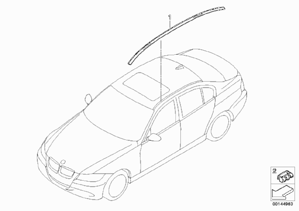 Доосн.нар.доп.оборудов.в цвет кузова для BMW E90 330i N52N (схема запчастей)