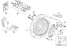 Тормозной мех.задн.колеса Integral ABS для BMW 89V3 K 1200 LT 99 (0545,0555) 0 (схема запасных частей)