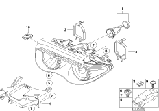 Детали ксеноновой фары для BMW E66 760Li N73 (схема запасных частей)