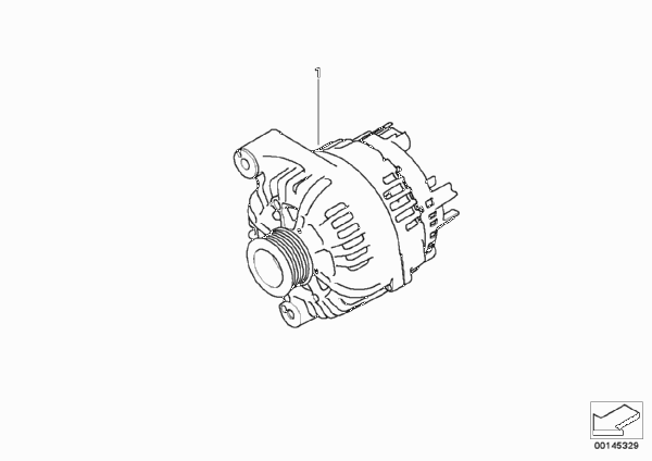 Компактный генератор для BMW E46 316Ci M43 (схема запчастей)