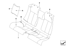 Кожаная обивка Зд сиденья Individual для BMW E63N 635d M57N2 (схема запасных частей)