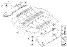 Звукоизоляционный кожух двигателя для BMW E65 745d M67N (схема запасных частей)