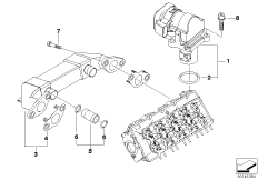 AGR-нейтрализация ОГ-охлаждение для BMW E65 745d M67N (схема запасных частей)
