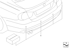 Комплект дооснащения PDC Зд для BMW E90N 320xd N47 (схема запасных частей)