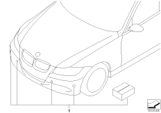 Оснащение PDC Пд для BMW E90 325i N53 (схема запасных частей)