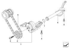 Смазочная система/маслян.насос с прив. для BMW E65 745d M67N (схема запасных частей)