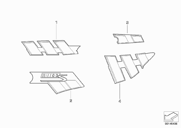 Наклейка 996 для BMW 259S R 1100 S 98 (0422,0432) 0 (схема запчастей)