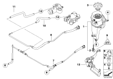 Расширит.бачок/трубопроводы для BMW E61N M5 S85 (схема запасных частей)