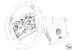 Многофункц.рулевое колесо с НПБ Smart для BMW E66 760Li N73 (схема запасных частей)