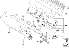 Топливопровод-форсунка для BMW R52 Cooper W10 (схема запасных частей)