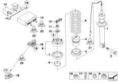 Амортизационная стойка Зд EDC/ЭБУ/датчик для BMW E63 M6 S85 (схема запасных частей)