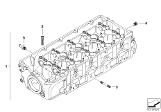 головка блока цилиндров для BMW E65 745d M67N (схема запасных частей)