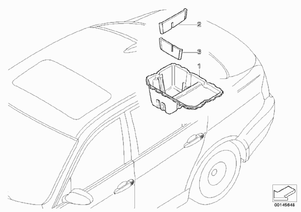 Доосн.выдв.лотком под погрузочным полом для BMW E91 325xi N52 (схема запчастей)