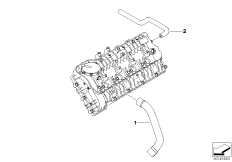 Система вентиляции картера для BMW E65 745d M67N (схема запасных частей)