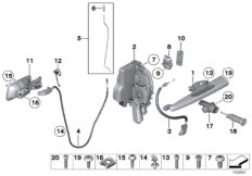 Привод двери/замок двери Пд для BMW RR1N Phantom N73 (схема запасных частей)