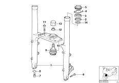 Напр.труба/перемычка вилки Нж для BMW 89V3 K 1200 RS 97 (0544,0554) 0 (схема запасных частей)