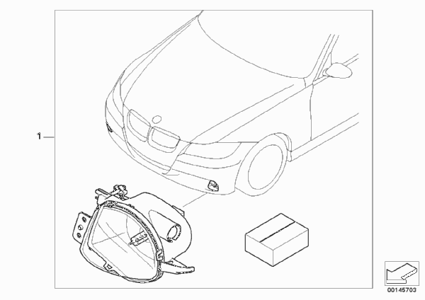 К-т доосн.системой освещения поворотов для BMW E87 130i N52 (схема запчастей)