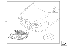Комплект дооснащения ксеноновой фары для BMW E91 320i N46N (схема запасных частей)