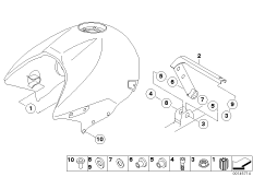 Топливный бак/дополнительные элементы для BMW R28 R 1150 R 01 (0429,0439) 0 (схема запасных частей)