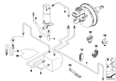 Трубопровод тормозного привода Пд для BMW E66 730Ld M57N2 (схема запасных частей)