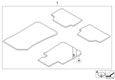 Ножные коврики Commercial для BMW E87N 116i 1.6 N45N (схема запасных частей)