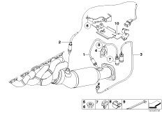 Лямбда-зонд/дополнительные элементы для BMW E64 M6 S85 (схема запасных частей)