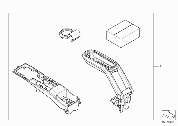 Комплект дооснащения подлокотника Пд для BMW R52 One W10 (схема запчастей)